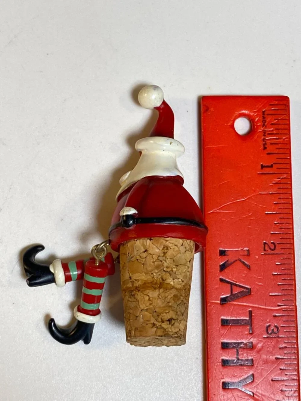 Santa Wine Bottle Stopper Christmas Cork Decorative Vintage Barware